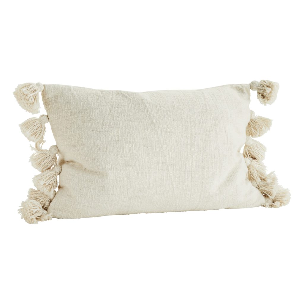 White Cushion with Tassles