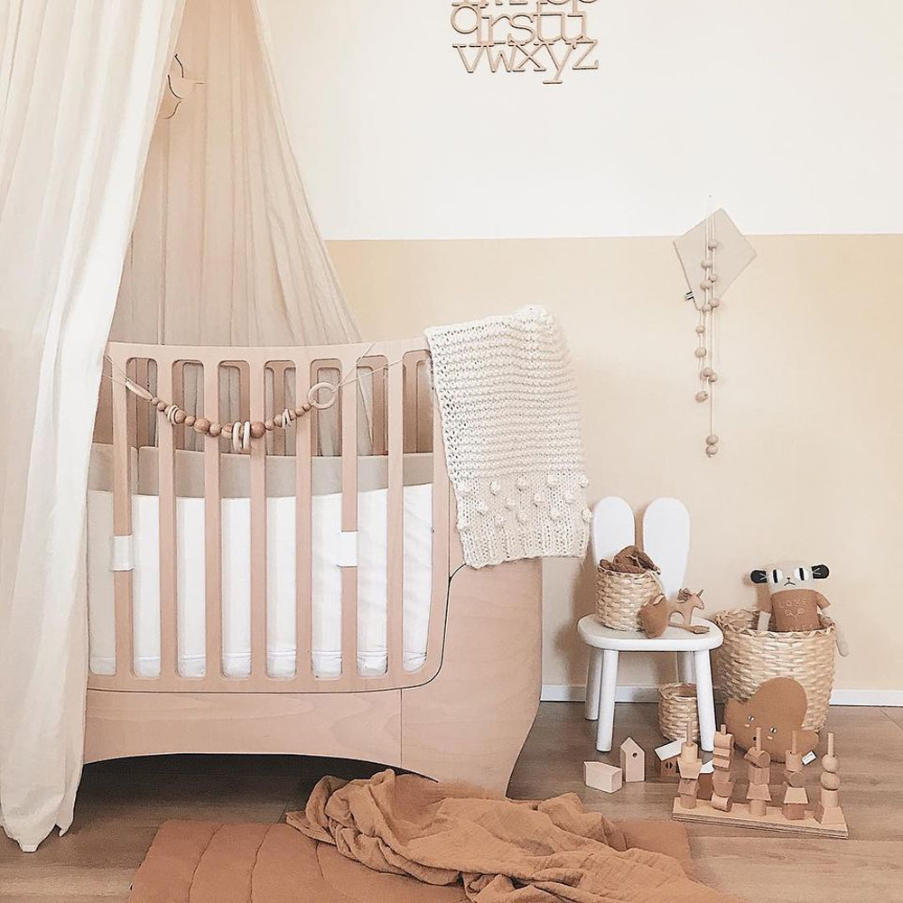 Neutral Nursery Design. Cot and Canopy