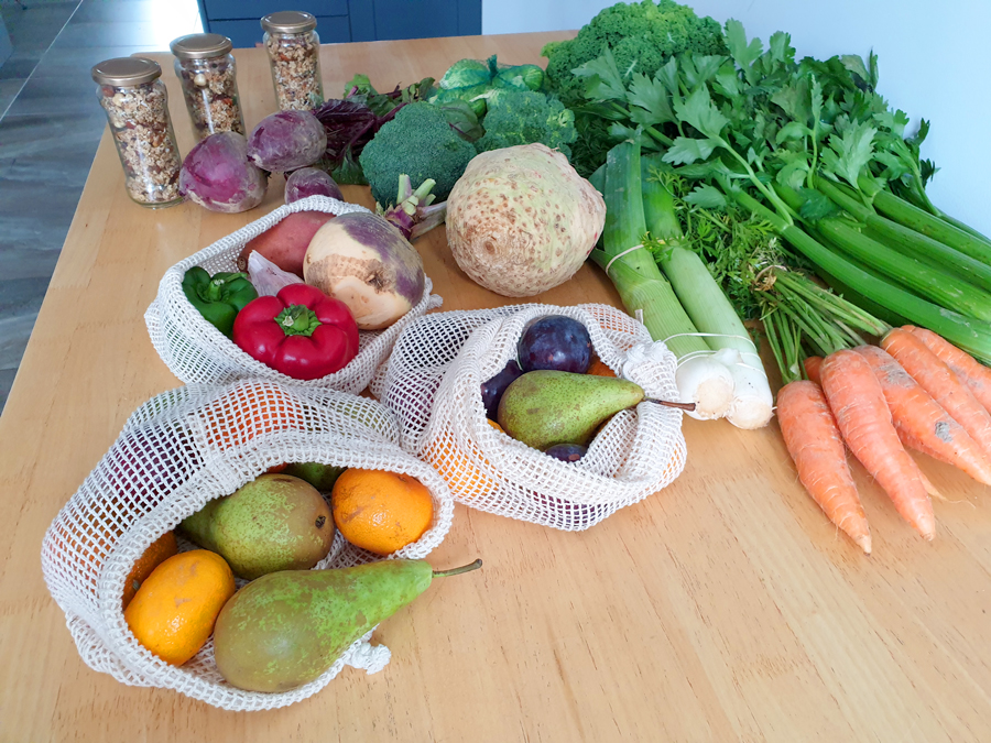 Fruit and Vegetables in mesh bags