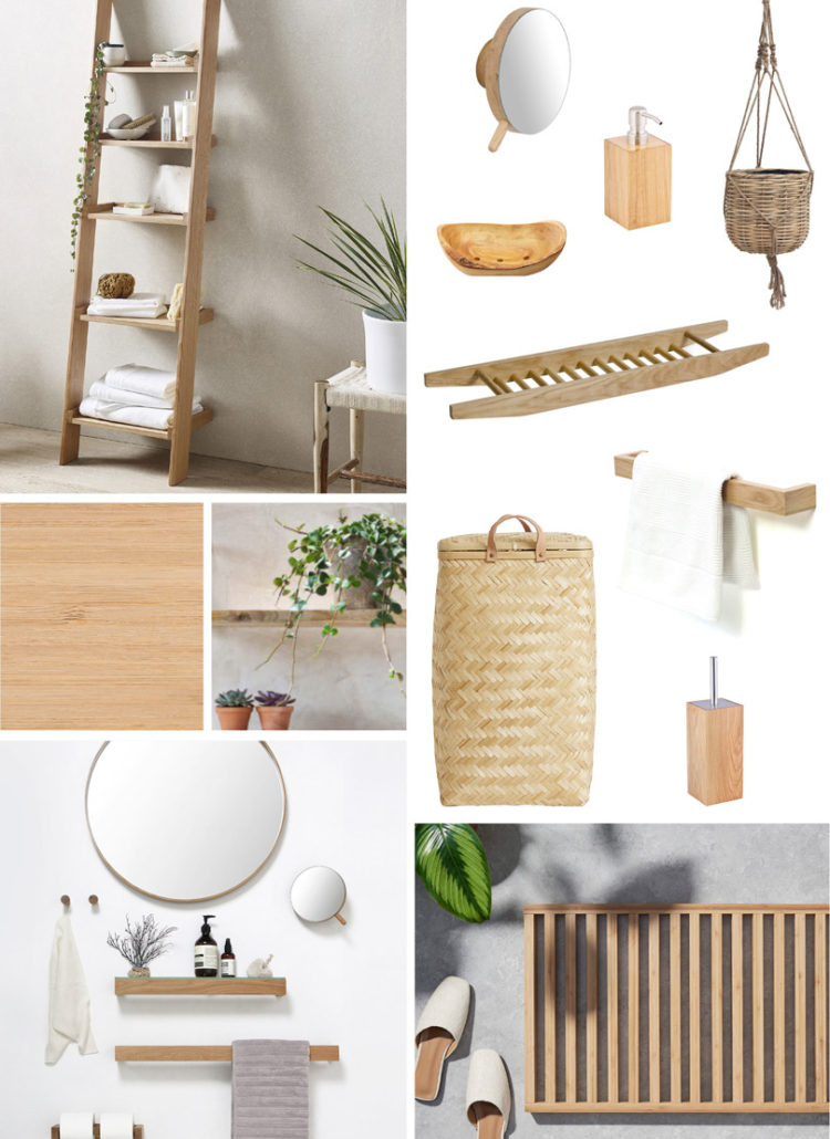 Wooden Bathroom Accessories Mood Board