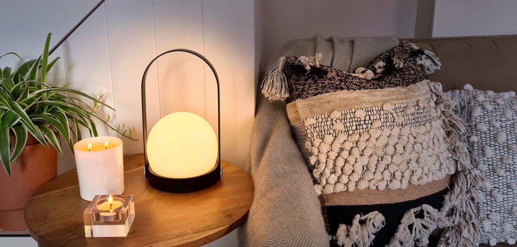 Lamp and Candles - Hygge Concept