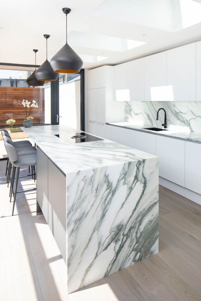 Natural Stone Kitchen Countertops - Cararra Marble